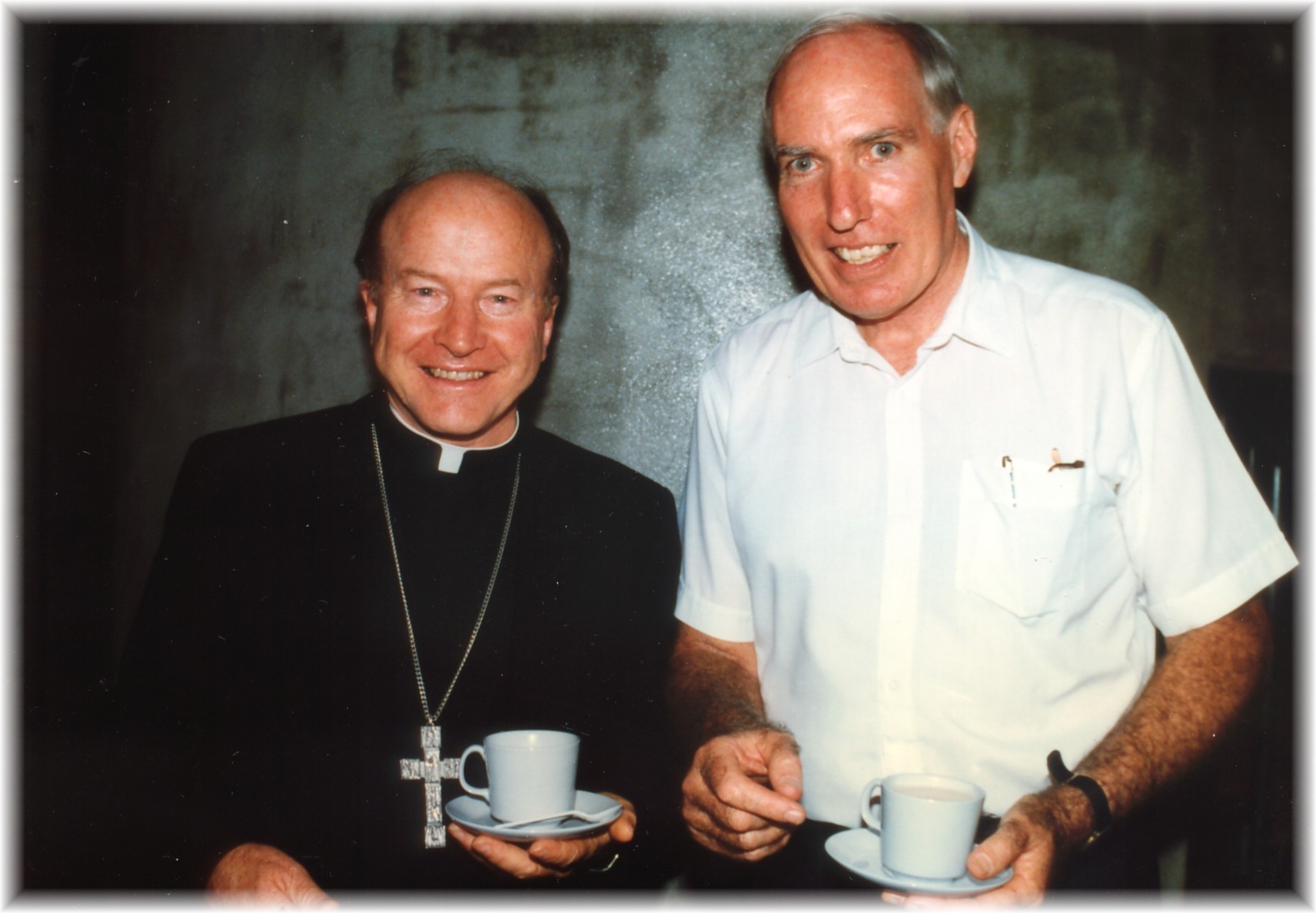 Archbishop Bathersby and Fr Ron at supper